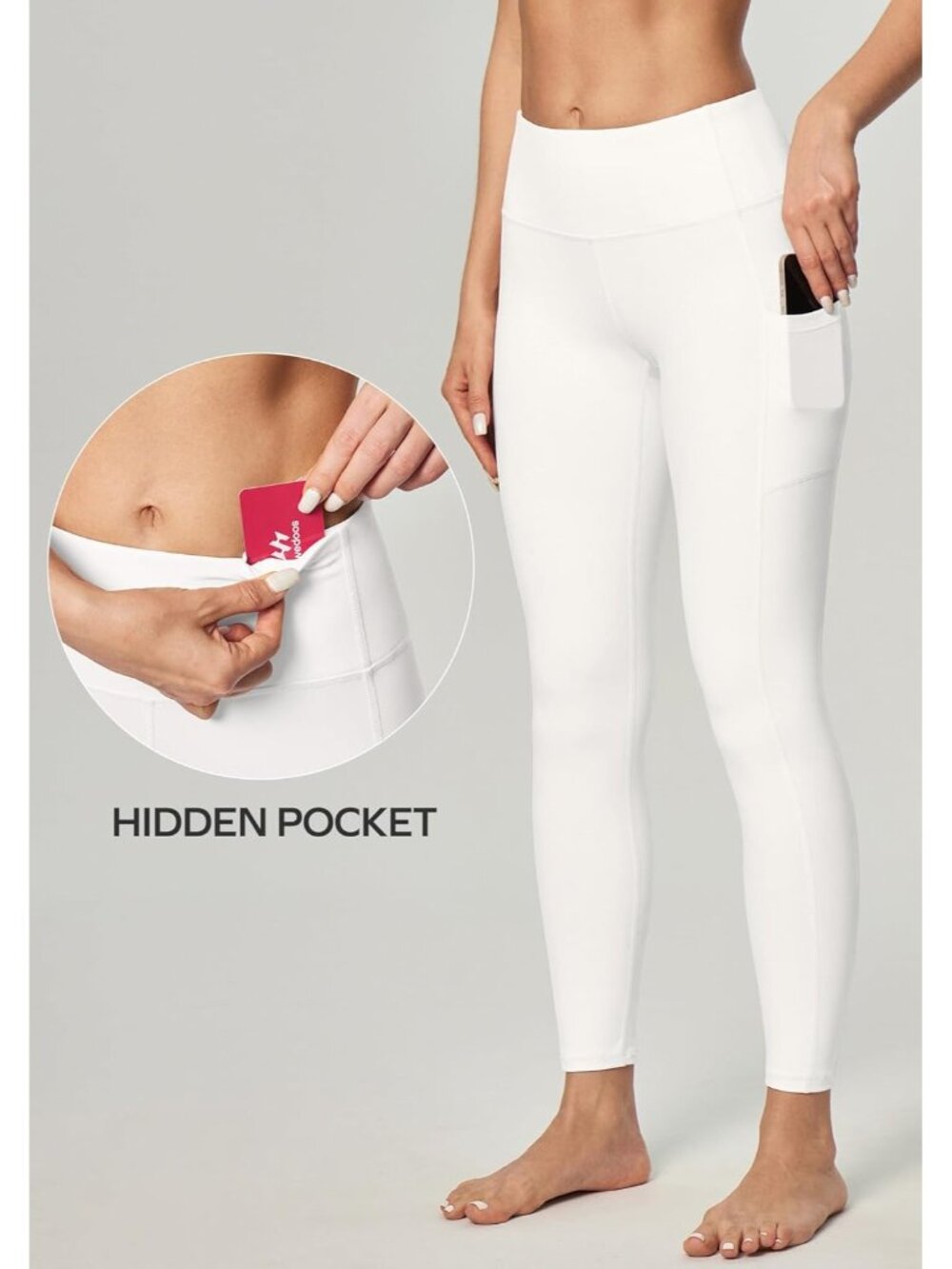 Women's Snow Tummy Control Workout Imported Compression Yoga Leggings - Picture 3 of 5